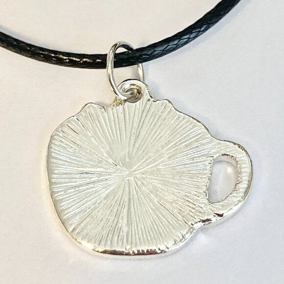 Black Cat Charm Pendant Necklace 16-18" Enamel Coffee Cup Halloween Cat Lady - Picture 5 of 8